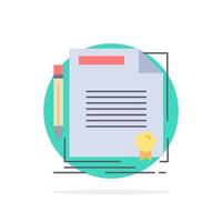 agreement contract deal document paper Flat Color Icon Vector