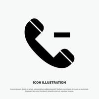 Call Contact Delete solid Glyph Icon vector