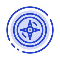 Navigation Compass Location Blue Dotted Line Line Icon vector