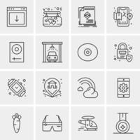 16 iconos de negocios universales vector ilustración de icono creativo para usar en proyectos relacionados con la web y dispositivos móviles