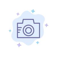 Camera Image Photo Picture Blue Icon on Abstract Cloud Background vector