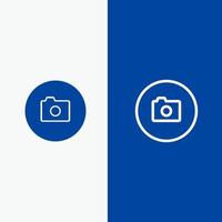 Camera Image Basic Ui Line and Glyph Solid icon Blue banner Line and Glyph Solid icon Blue banner vector