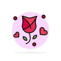 Rose Flower Love Propose Valentine Abstract Circle Background Flat color Icon vector