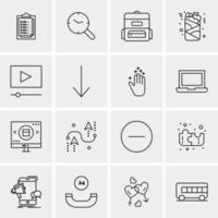 16 Universal Business Icons Vector Creative Icon Illustration to use in web and Mobile Related project