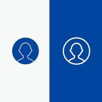 Avatar User Profile Line and Glyph Solid icon Blue banner Line and Glyph Solid icon Blue banner vector
