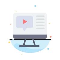 Computer Play Video Education Abstract Flat Color Icon Template vector