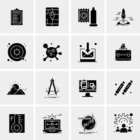 16 iconos de negocios universales vector ilustración de icono creativo para usar en proyectos relacionados con la web y dispositivos móviles