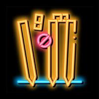 Cricket Equipment neon glow icon illustration vector