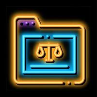 Court Folder Law And Judgement neon glow icon illustration vector