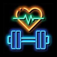 ilustración de icono de brillo de neón de biohacking de entrenamiento cardiovascular vector