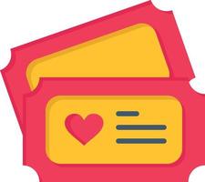 Ticket Love Heart Wedding  Flat Color Icon Vector icon banner Template
