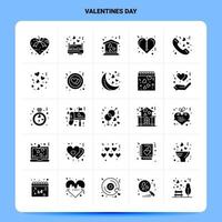 sólido 25 conjunto de iconos del día de san valentín diseño de estilo de glifo vectorial conjunto de iconos negros diseño de ideas de negocios web y móvil ilustración vectorial vector