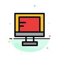 Computer Online Study School Abstract Flat Color Icon Template vector