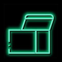 Square Opened Cardboard Carton Box neon glow icon illustration vector