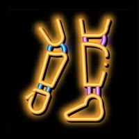 Prosthetics Of Arms And Leg Orthopedic neon glow icon illustration vector