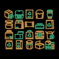 Packaging neon glow icon illustration vector