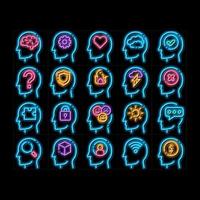 Mind neon glow icon illustration vector