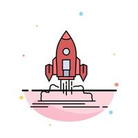 Launch mission shuttle startup publish Flat Color Icon Vector