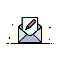 Compose Edit Email Envelope Mail  Business Flat Line Filled Icon Vector Banner Template