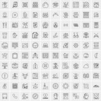 Set of 100 Creative Business Line Icons vector