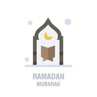 Ramadan icons Muslim islam prayer and ramadan kareem thin line icons set Modern flat style symbols isolated on white for infographics or web use vector