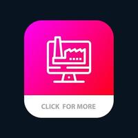 Computer Building Monitor Factory Mobile App Button Android and IOS Line Version vector