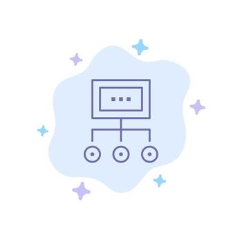 Network Business Chart Graph Management Organization Plan Process Blue Icon on Abstract Cloud Background vector