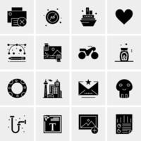 16 iconos de negocios universales vector ilustración de icono creativo para usar en proyectos relacionados con la web y dispositivos móviles