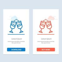 Drink Alcohol Juice Romantic Couple  Blue and Red Download and Buy Now web Widget Card Template vector