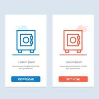 Locker Lock User  Blue and Red Download and Buy Now web Widget Card Template vector