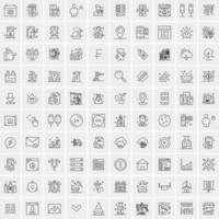 Set of 100 Creative Business Line Icons vector