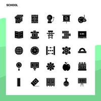 25 School Icon set Solid Glyph Icon Vector Illustration Template For Web and Mobile Ideas for business company