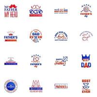 Happy Fathers Day Appreciation Vector Text Banner 16 Blue and red Background for Posters Flyers Marketing Greeting Cards Editable Vector Design Elements