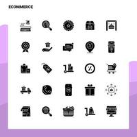 25 conjunto de iconos de comercio electrónico plantilla de ilustración de vector de icono de glifo sólido para ideas web y móviles para empresa comercial