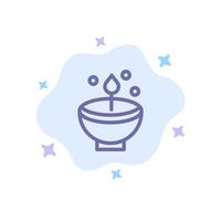 Celebrate Deepam Deepavali Diwali Festival Lamp Light Blue Icon on Abstract Cloud Background vector