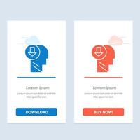 Arrow Head Human Knowledge Down  Blue and Red Download and Buy Now web Widget Card Template vector