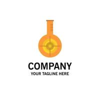 Chemical Flask Reaction Lab Target Business Logo Template Flat Color vector