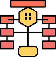 diagrama de flujo base de datos de datos de diagrama de flujo icono de color plano plantilla de banner de icono de vector