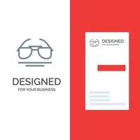 Glasses Eye View Spring Grey Logo Design and Business Card Template vector