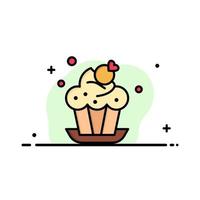 Bakery Cake Cup Dessert Business Logo Template Flat Color vector