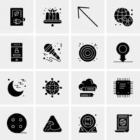 16 iconos de negocios universales vector ilustración de icono creativo para usar en proyectos relacionados con la web y dispositivos móviles