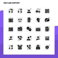 25 Help And Support Icon set Solid Glyph Icon Vector Illustration Template For Web and Mobile Ideas for business company