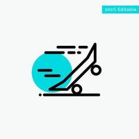 Fast Ride Riding Skateboard Skateboard turquoise highlight circle point Vector icon