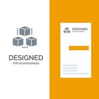 Box Delivery Computing Shipping Grey Logo Design and Business Card Template vector