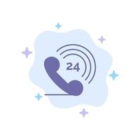 Telephone Phone Ringing 24 Blue Icon on Abstract Cloud Background vector