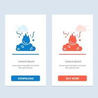 Burn Fire Garbage Pollution Smoke  Blue and Red Download and Buy Now web Widget Card Template vector