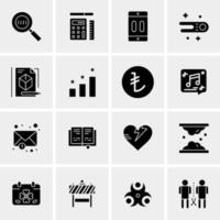 16 iconos de negocios universales vector ilustración de icono creativo para usar en proyectos relacionados con la web y dispositivos móviles