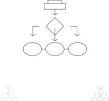 Flowchart Algorithm Business Data Architecture Scheme Structure Workflow Bold and thin black line icon set vector