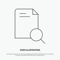 Search Research File Document Line Icon Vector