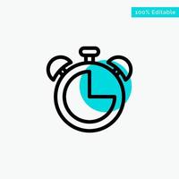 Alarm Clock Education Timer turquoise highlight circle point Vector icon